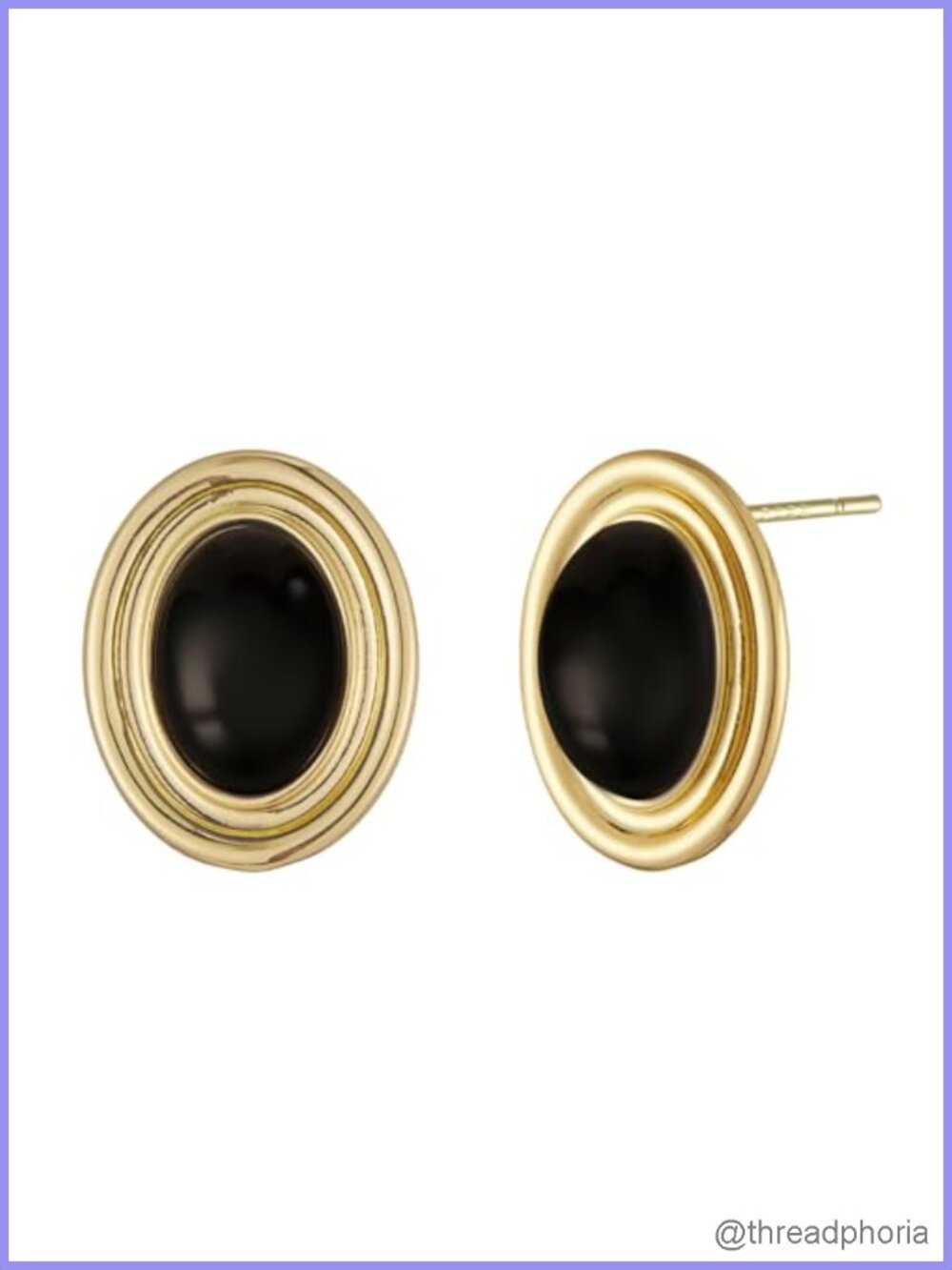 Gold Plated Oval Stud Earrings for Women Chunky Statement Jewelry